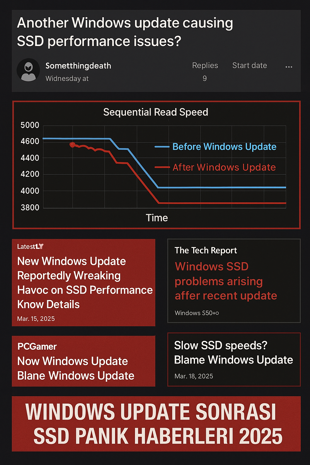 Windows update sonrası SSD panik haberleri 2025