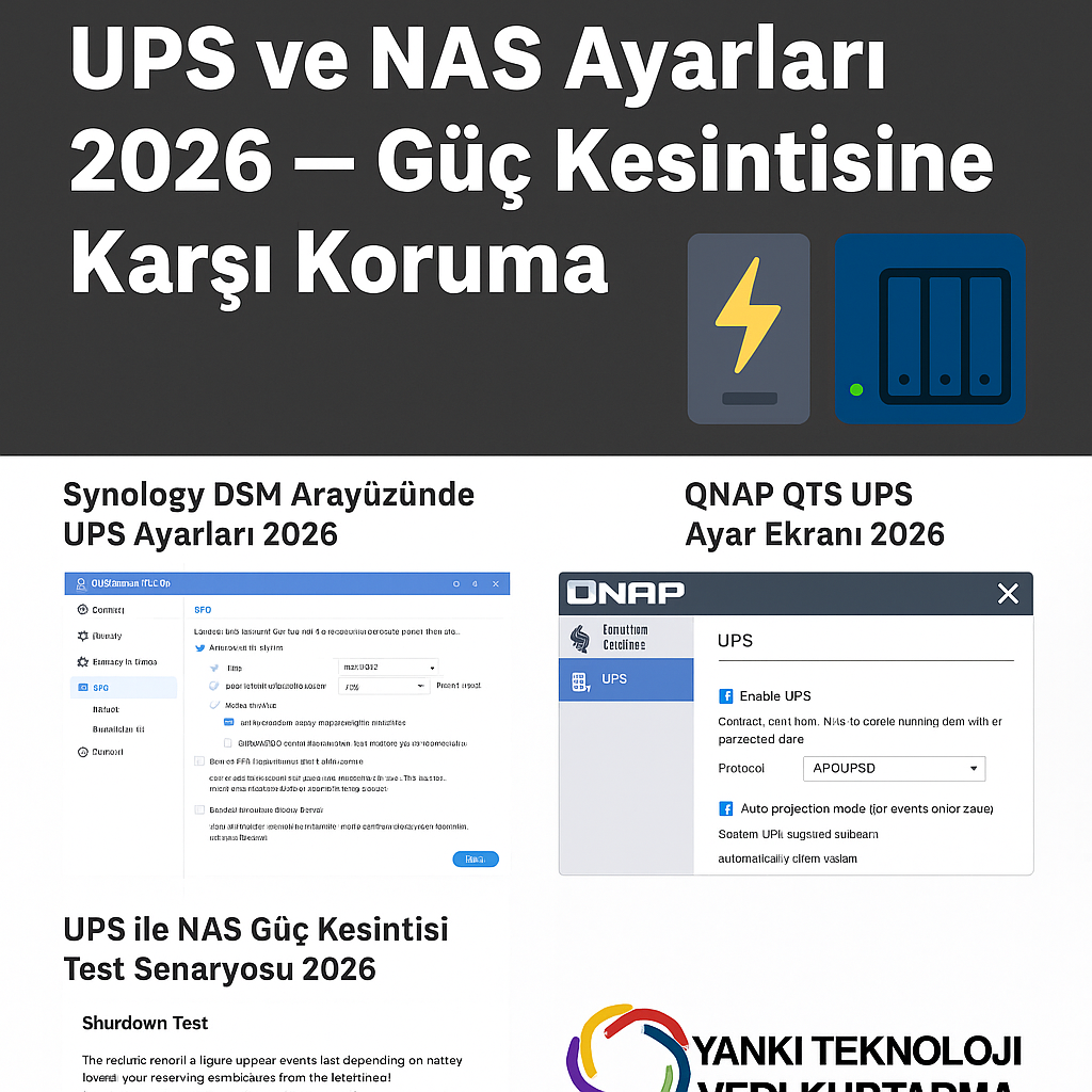 UPS ve NAS ayarları 2026 — güç kesintisine karşı koruma