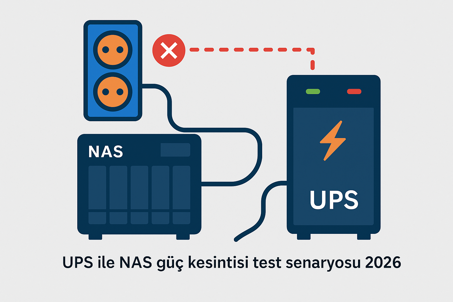 UPS ile NAS güç kesintisi test senaryosu 2026
