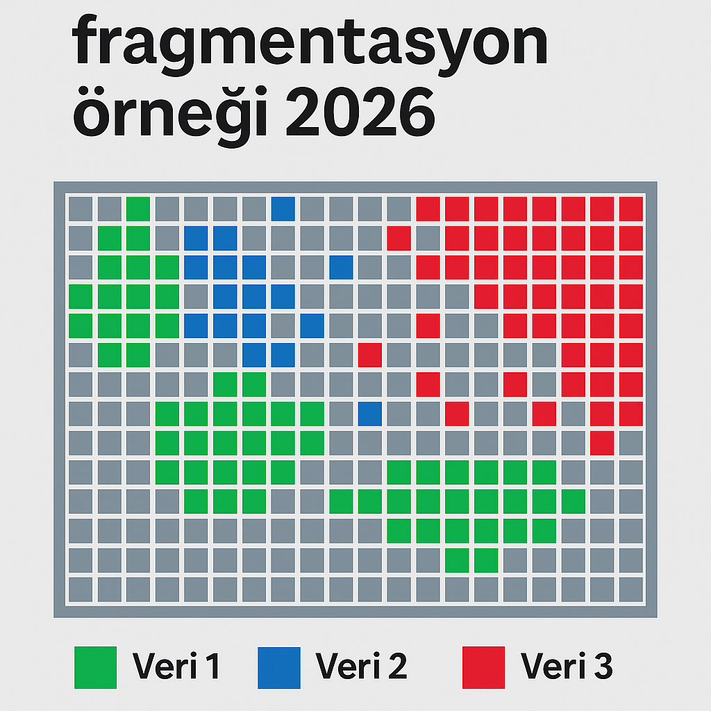 Mekanik HDD fragmentasyon örneği 2026