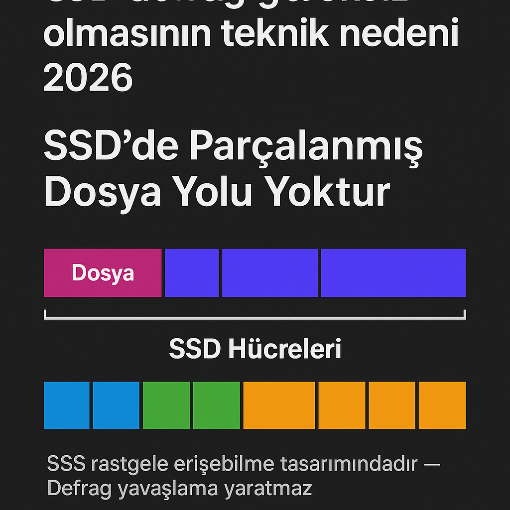 SSD defrag gereksiz olmasının teknik nedeni 2026