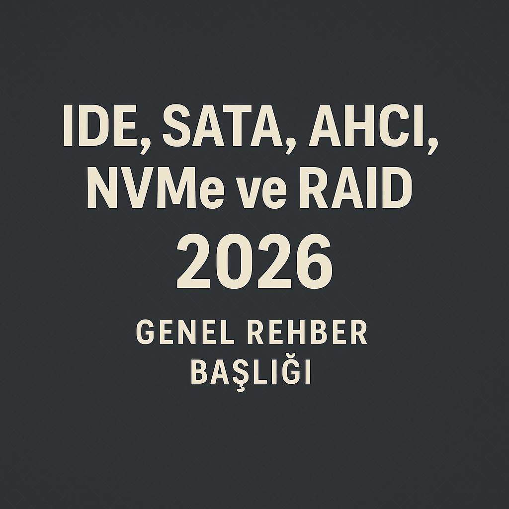 IDE, SATA, AHCI, NVMe ve RAID 2026 genel rehber başlığı