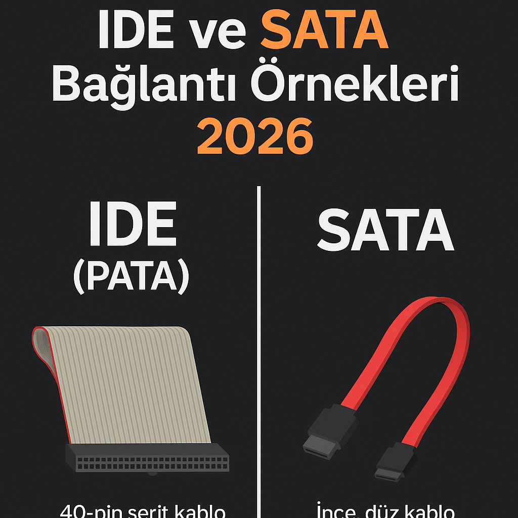 IDE (PATA) ve SATA bağlantı örnekleri 2026