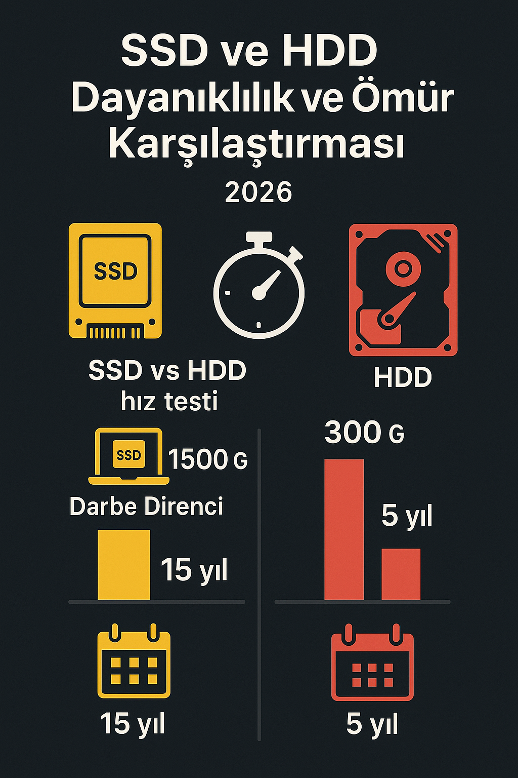 SSD ve HDD veri kurtarma senaryoları 2026