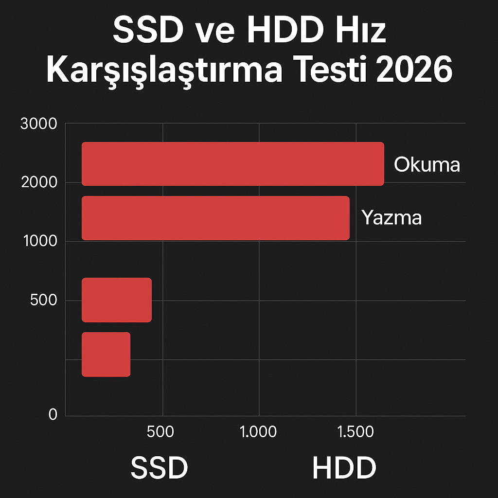 SSD ve HDD hız karşılaştırma testi 2026